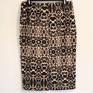 8 New York & Co Career Bold Pencil Skirt Cheetah Animal Print Abstract Tribal